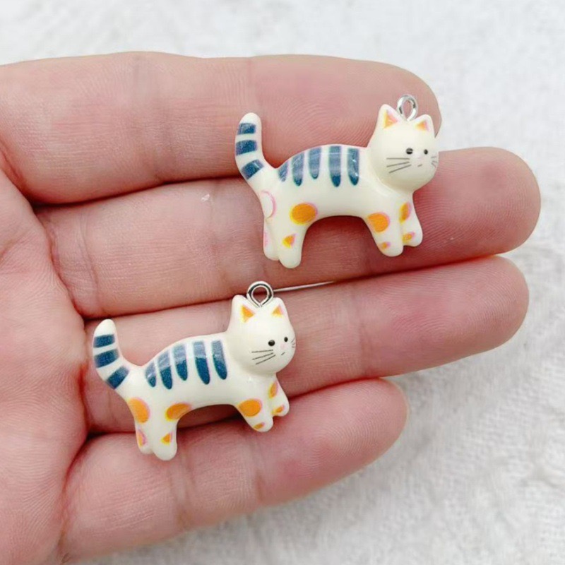 10pcs resin cartoon cat animal - مراجعة The Jewelry & Watches وسعره