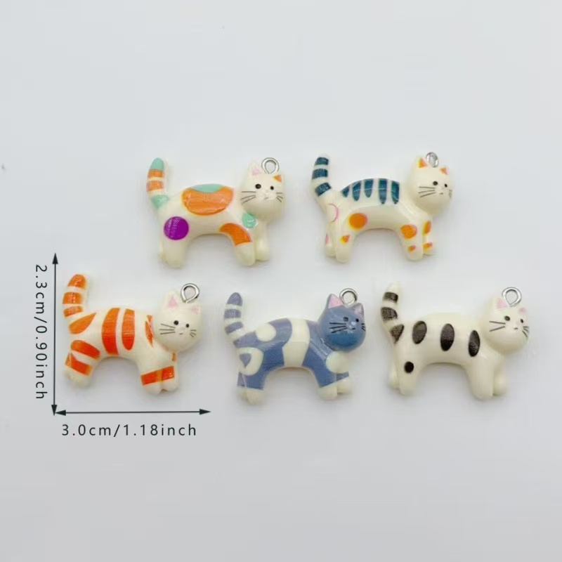 10pcs resin cartoon cat animal - مراجعة The Jewelry & Watches وسعره